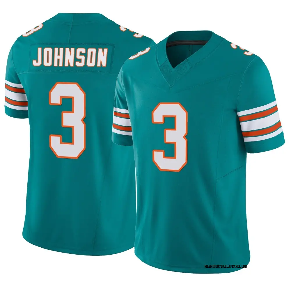 Mens Miami Dolphins #3 Chris Johnson Nike Aqua Alternate F.U.S.E. Vapor Limited Jersey