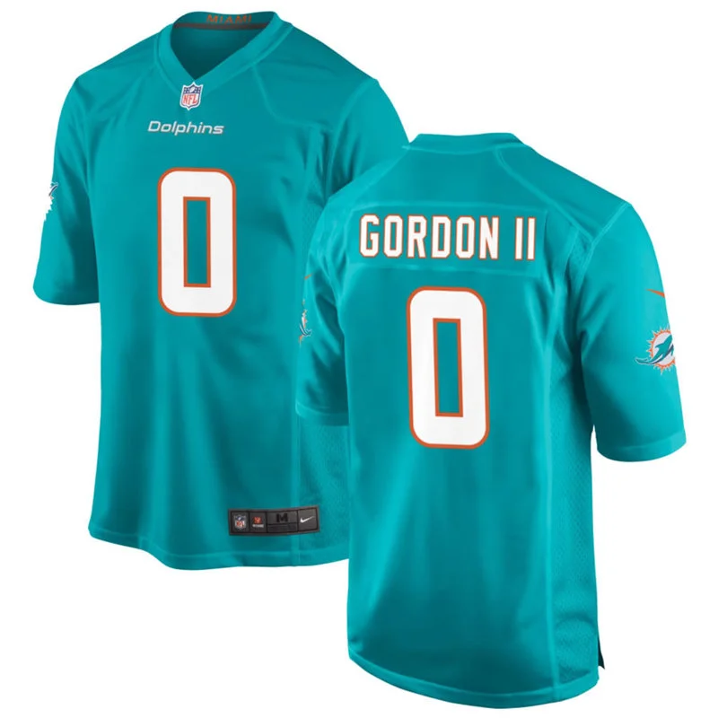 Mens Miami Dolphins #0 Ollie Gordon II Nike Aqua F.U.S.E. Vapor Limited Jersey
