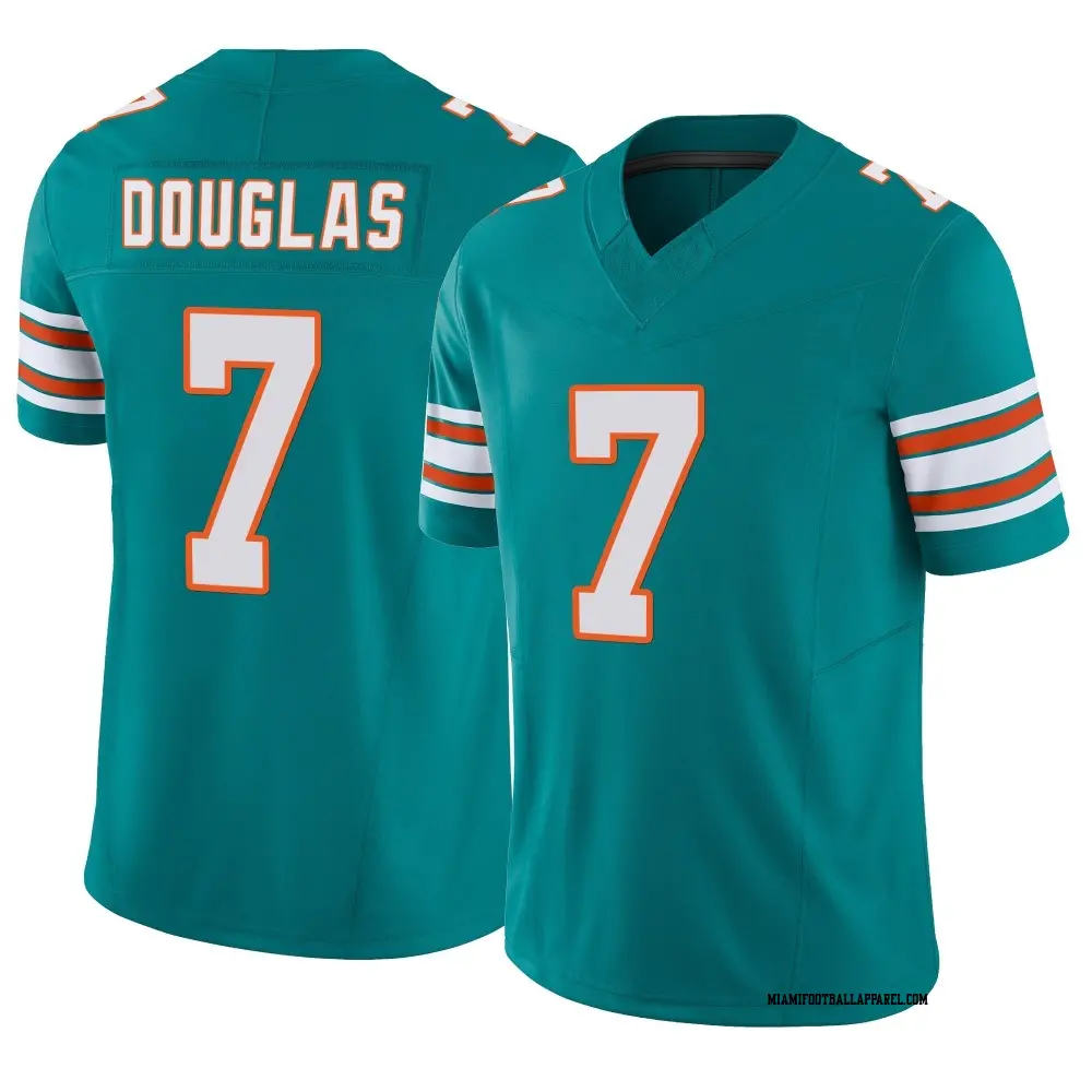 Mens Miami Dolphins #7 Caleb Douglas Nike Aqua Alternate F.U.S.E. Vapor Limited Jersey