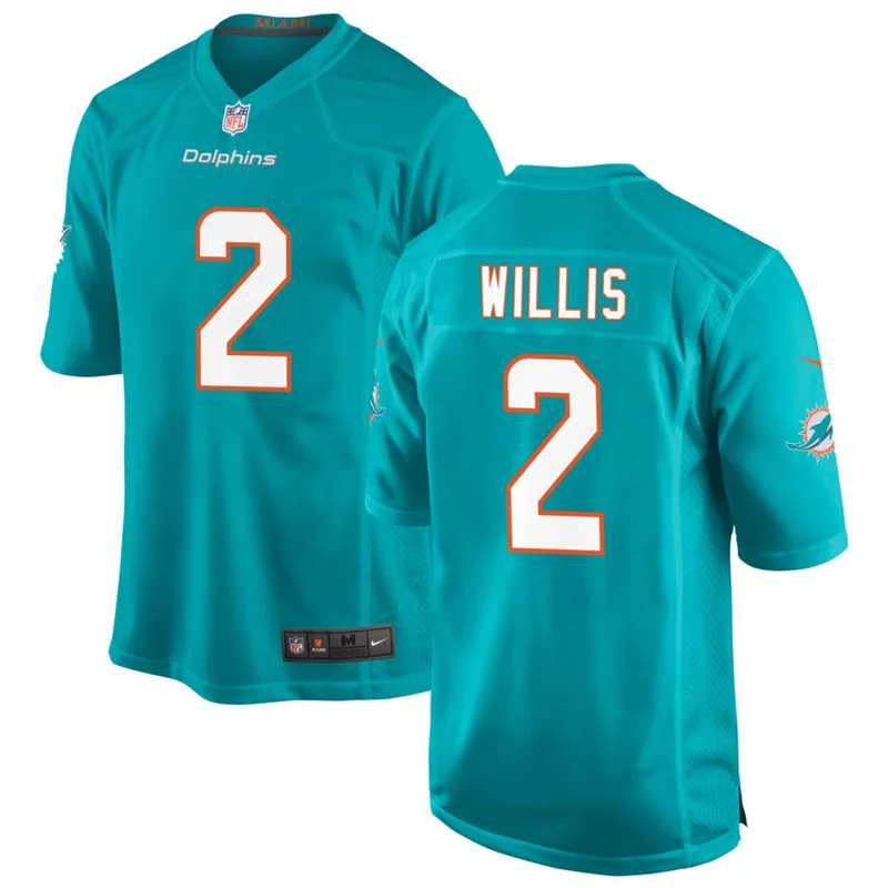 Mens Miami Dolphins #2 Malik Willis Nike Aqua F.U.S.E. Vapor Limited Jersey