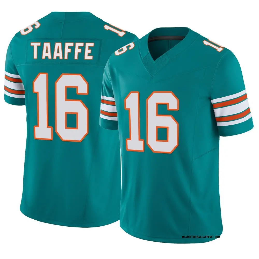 Mens Miami Dolphins #16 Michael Taaffe Nike Aqua Alternate F.U.S.E. Vapor Limited Jersey