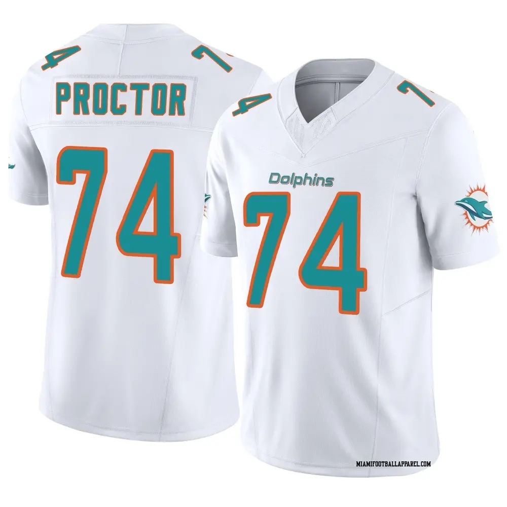 Mens Miami Dolphins #74 Kadyn Proctor Nike Home White F.U.S.E. Vapor Limited Jersey