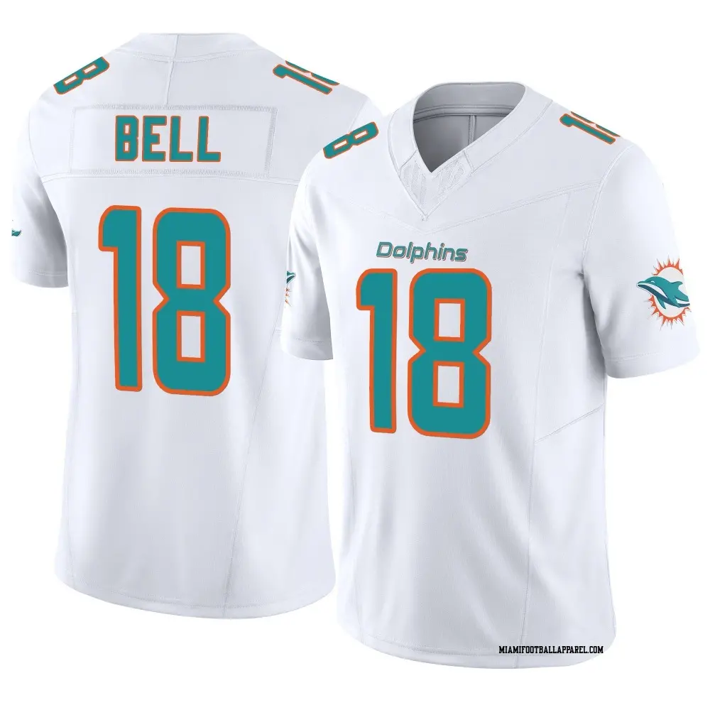 Mens Miami Dolphins #18 Chris Bell Nike Home White F.U.S.E. Vapor Limited Jersey