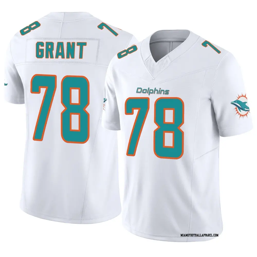 Mens Miami Dolphins #78 Kenneth Grant Nike Home White F.U.S.E. Vapor Limited Jersey