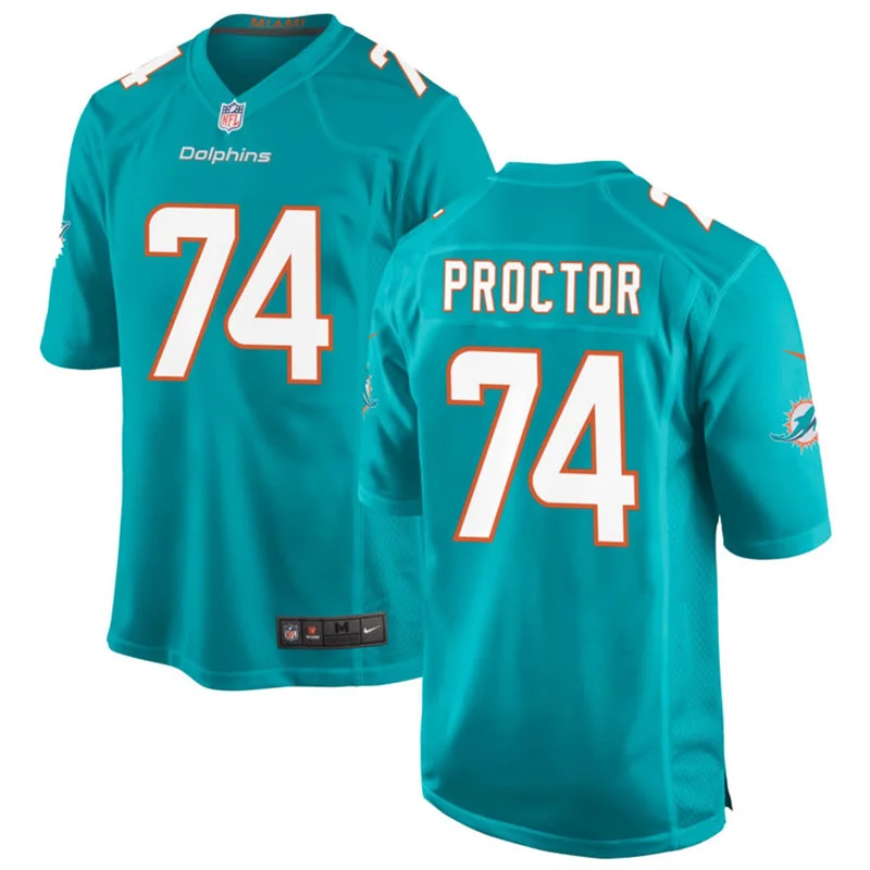 Mens Miami Dolphins #74 Kadyn Proctor Nike Aqua F.U.S.E. Vapor Limited Jersey