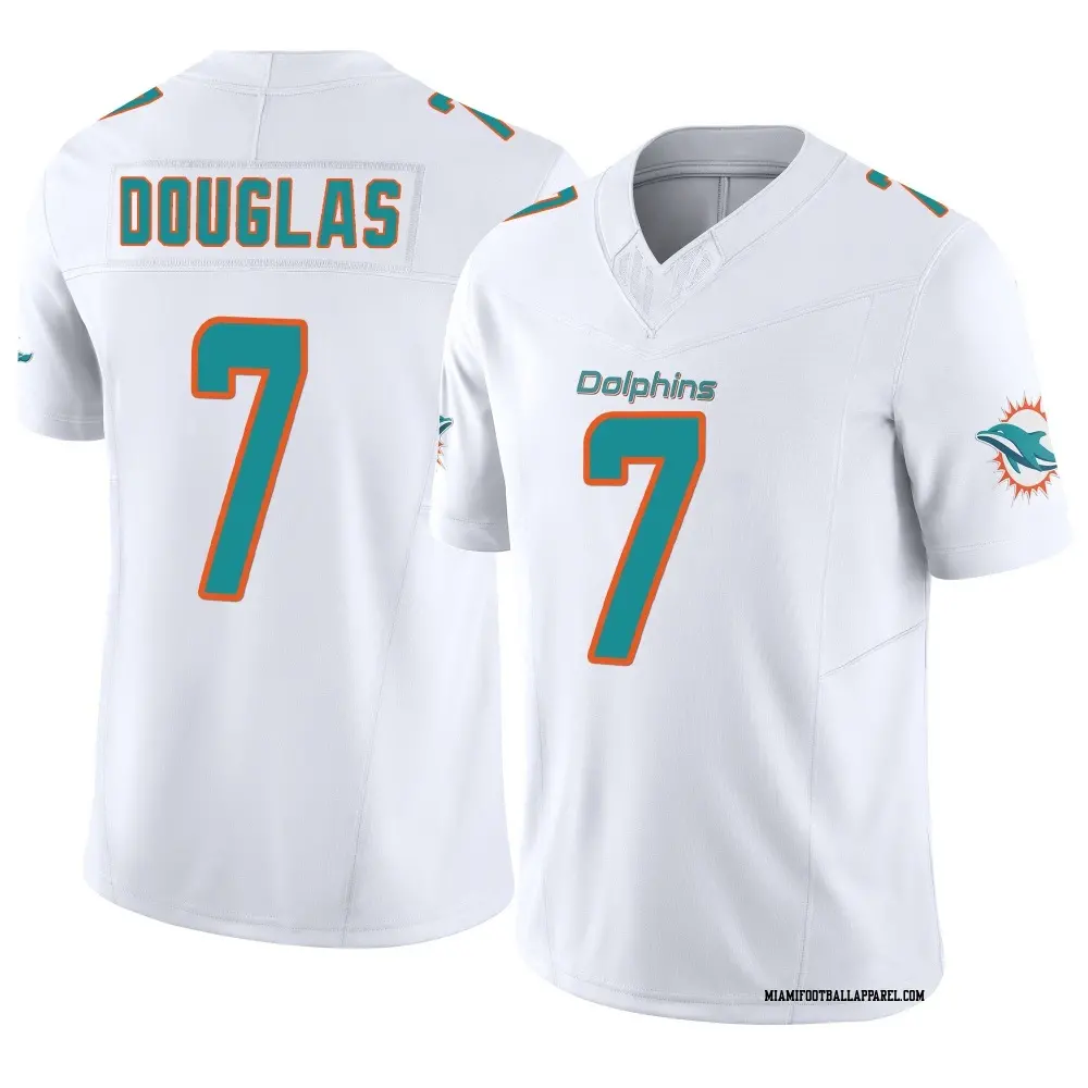 Mens Miami Dolphins #7 Caleb Douglas Nike Home White F.U.S.E. Vapor Limited Jersey