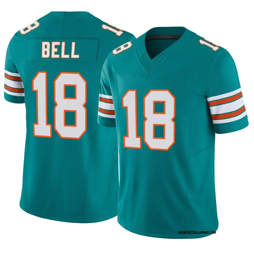 Mens Miami Dolphins #18 Chris Bell Nike Aqua Alternate F.U.S.E. Vapor Limited Jersey