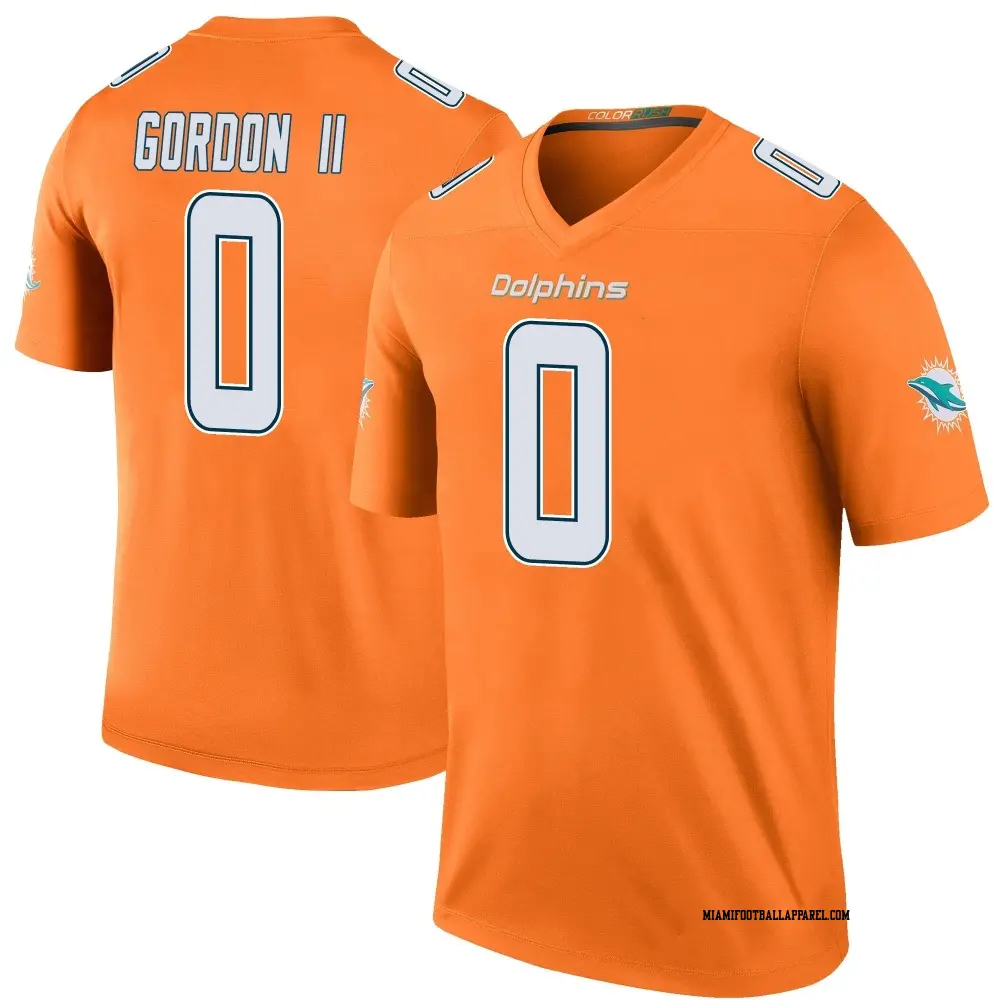 Mens Miami Dolphins #0 Ollie Gordon II Nike Orange Color Rush Limited Jersey