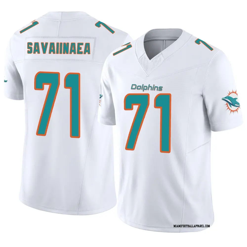 Mens Miami Dolphins #71 Jonah Savaiinaea Nike Home White F.U.S.E. Vapor Limited Jersey