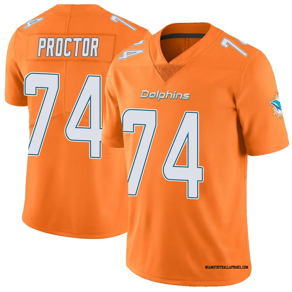 Mens Miami Dolphins #74 Kadyn Proctor Nike Orange Color Rush Limited Jersey