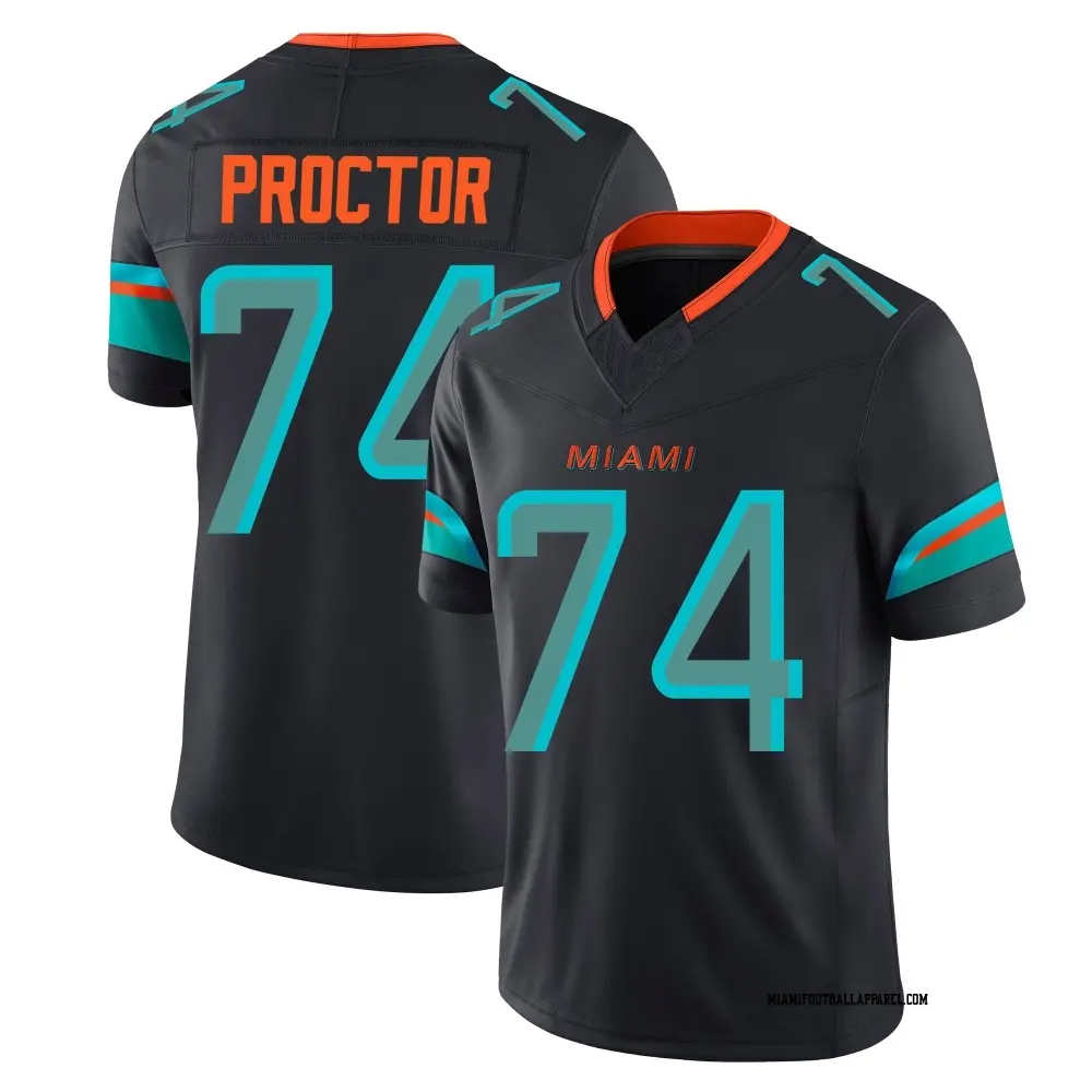 Mens Miami Dolphins #74 Kadyn Proctor Pitch Blue Rivalries Collection Limited Jersey