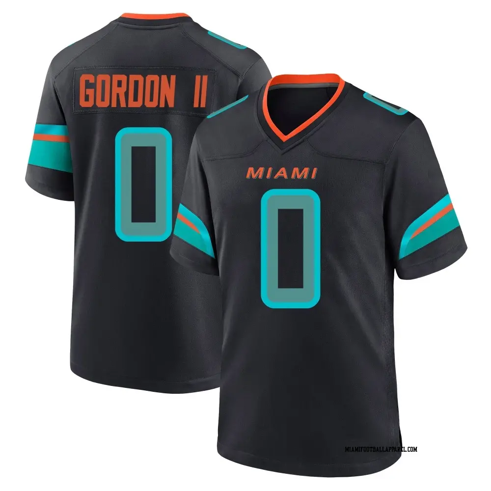 Mens Miami Dolphins #0 Ollie Gordon II Pitch Blue Rivalries Collection Limited Jersey