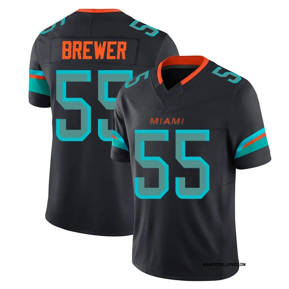 Mens Miami Dolphins #55 Aaron Brewer Pitch Blue Rivalries Collection Limited Jersey