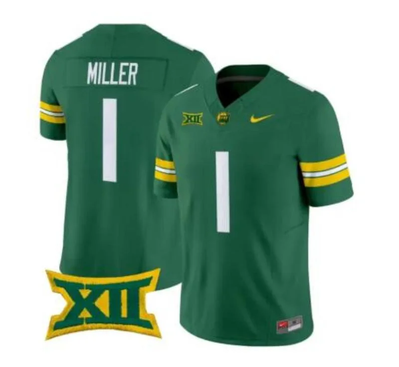 Baylor Bears #1 Dre'lon Miller 2026 Green Football Game Jersey
