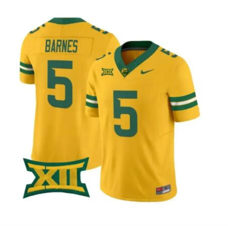 Baylor Bears #5 Travion Barnes 2026 Yellow Football Game Jersey