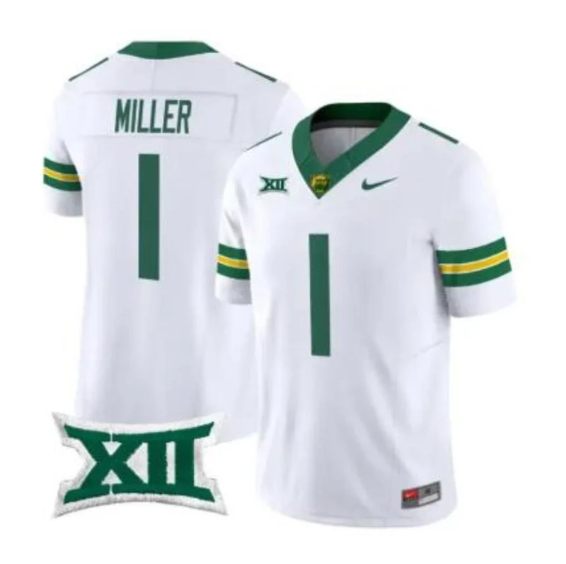 Baylor Bears #1 Dre'lon Miller 2026 White Football Game Jersey