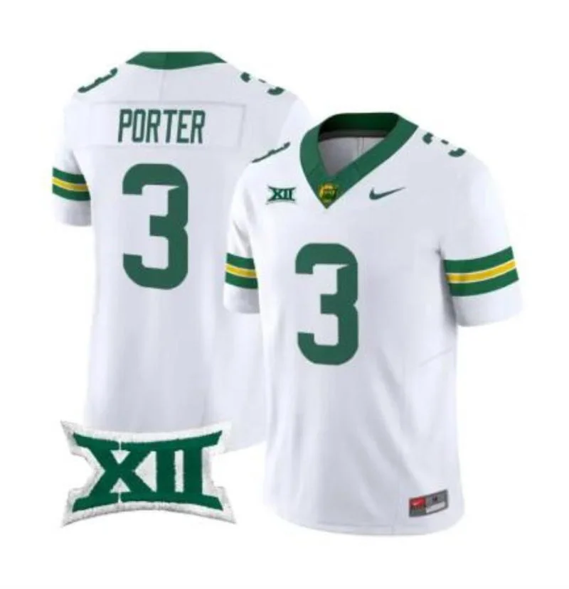 Baylor Bears #3 Jadon Porter 2026 White Football Game Jersey