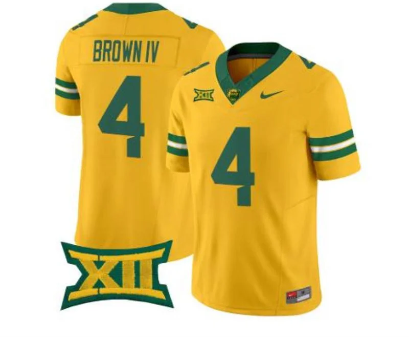 Baylor Bears #4 Louis Brown IV 2026 Yellow Football Game Jersey