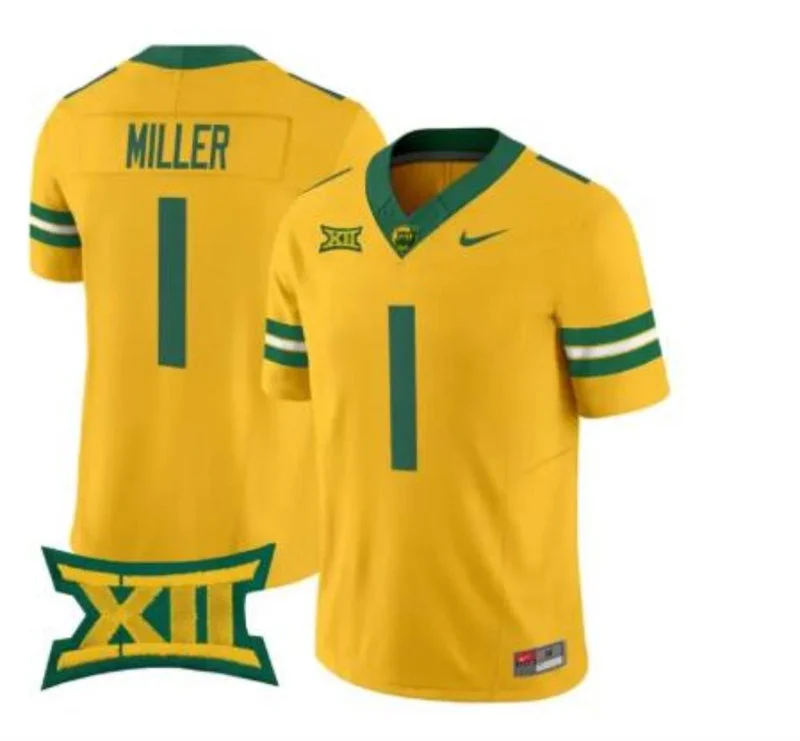Baylor Bears #1 Dre'lon Miller 2026 Yellow Football Game Jersey
