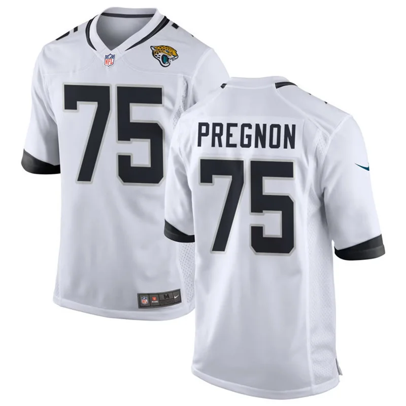 Mens Jacksonville Jaguars #75 Emmanuel Pregnon Nike White Vapor F.U.S.E. Limited Jersey