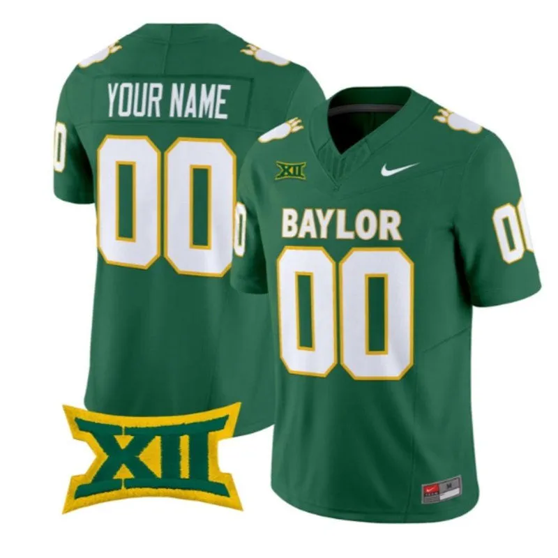 Baylor Bears Custom Green Throwback Football Jersey