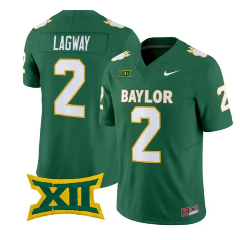 Baylor Bears #2 DJ Lagway Green Throwback Football Jersey