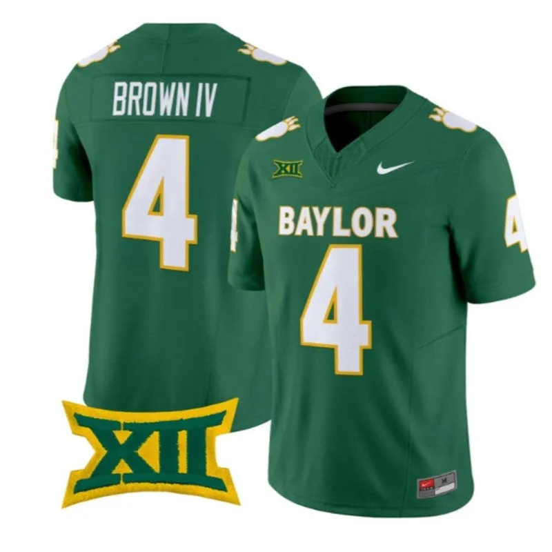 Baylor Bears #4 Louis Brown IV Green Throwback Football Jersey
