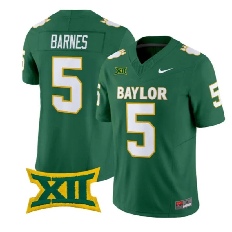Baylor Bears #5 Travion Barnes Green Throwback Football Jersey