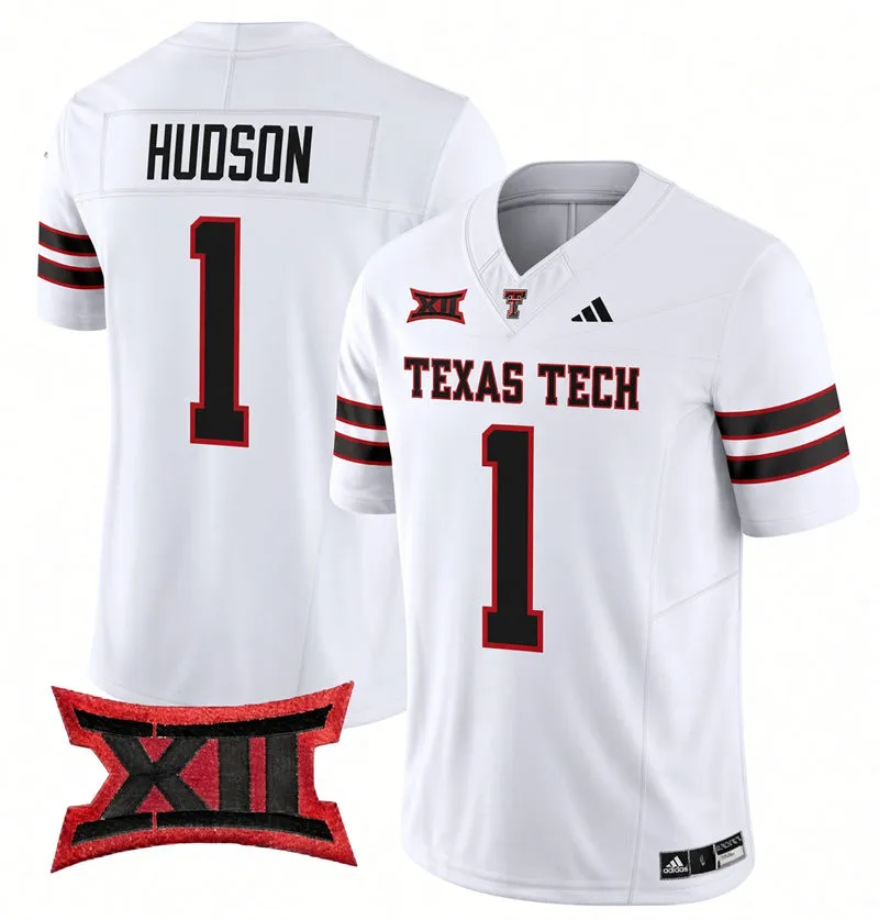 Texas Tech Red Raiders #1 Micah Hudson 2026 White Football Game Jersey