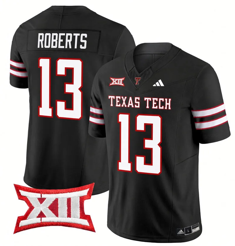 Texas Tech Red Raiders #13 Ben Roberts 2026 Black Football Game Jersey
