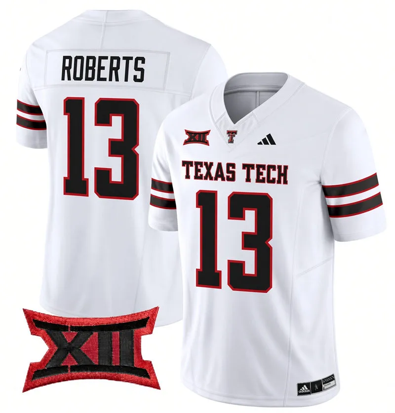 Texas Tech Red Raiders #13 Ben Roberts 2026 White Football Game Jersey