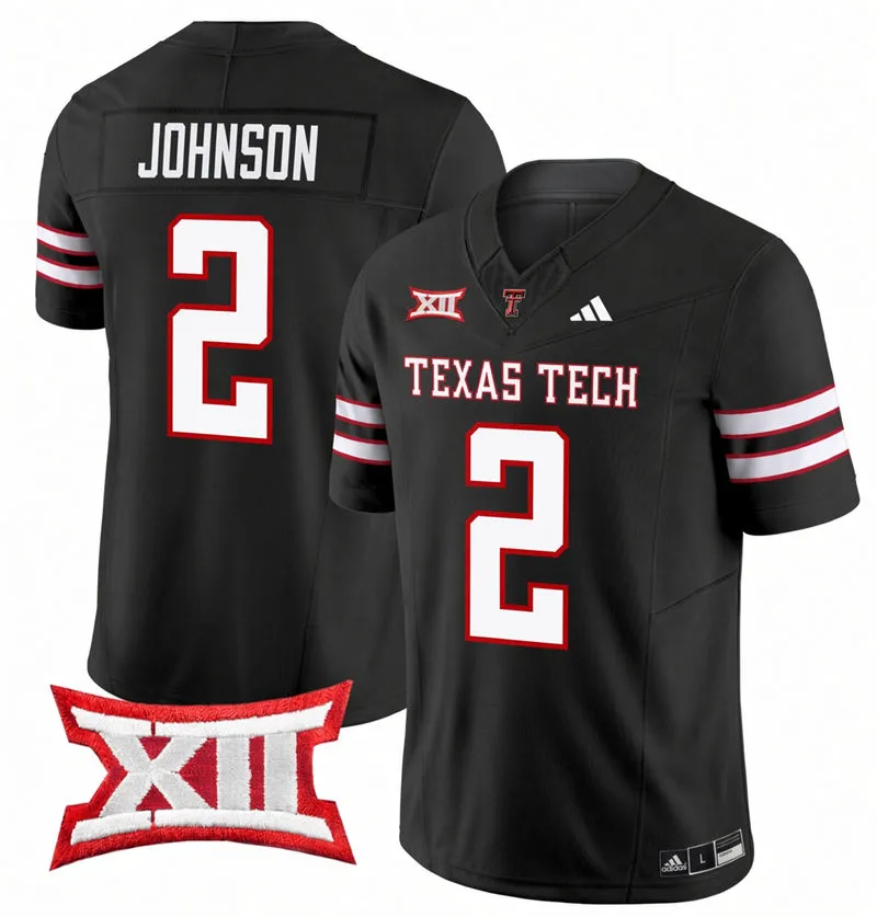 Texas Tech Red Raiders #2 Kenny Johnson 2026 Black Football Game Jersey
