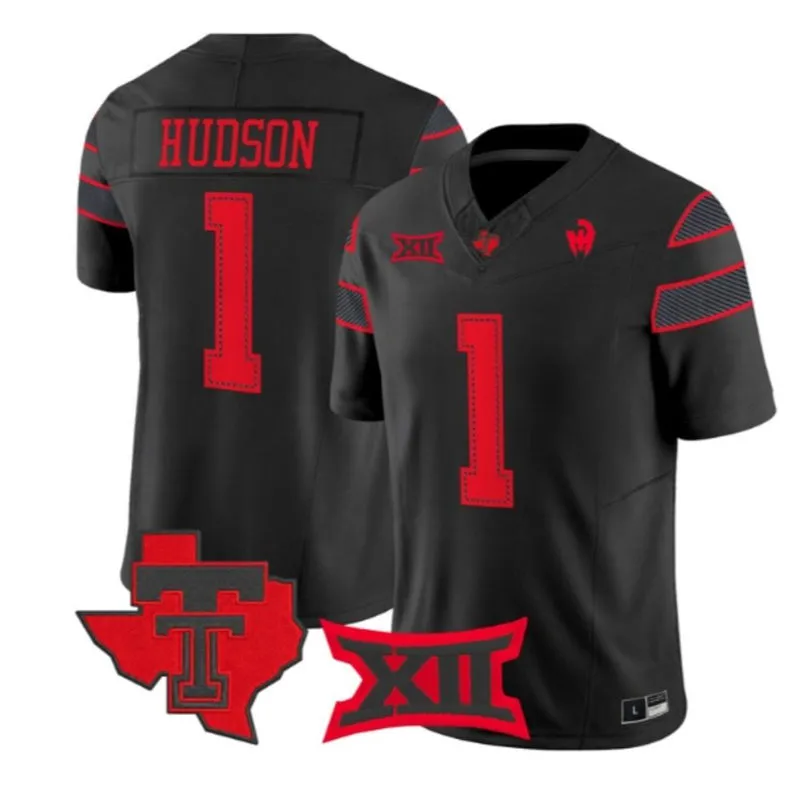 Texas Tech Red Raiders #1 Micah Hudson 2026 Black Let's Ride Premier Jersey