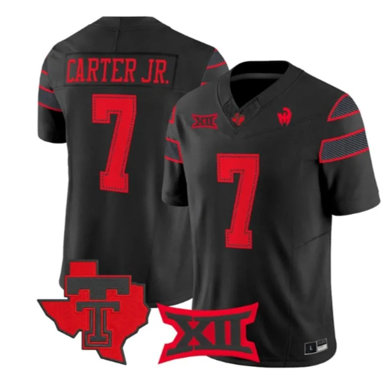 Texas Tech Red Raiders #7 Terrance Carter Jr. 2026 Black Let's Ride Premier Jersey
