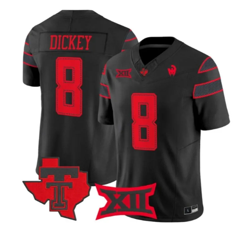 Texas Tech Red Raiders #8 Cameron Dickey 2026 Black Let's Ride Premier Jersey