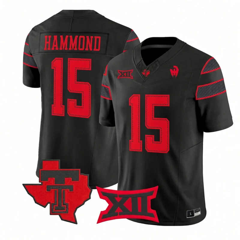 Texas Tech Red Raiders #15 Will Hammond 2026 Black Let's Ride Premier Jersey