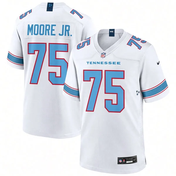 Mens Tennessee Titans #75 Dan Moore Jr. Nike 2026 White Vapor F.U.S.E. Limited Jersey