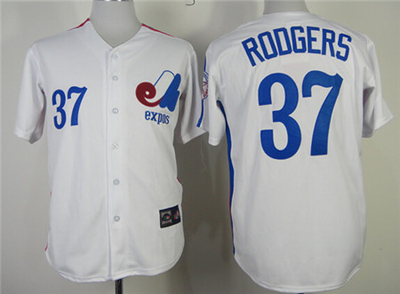 Men's Montreal Expos #37 Steve Rodgers White 1982 Throwback Jersey