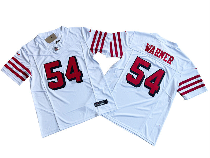 Men's San Francisco 49ers #54 Fred Warner Nike White Alternate F.U.S.E. Vapor Limited Jersey