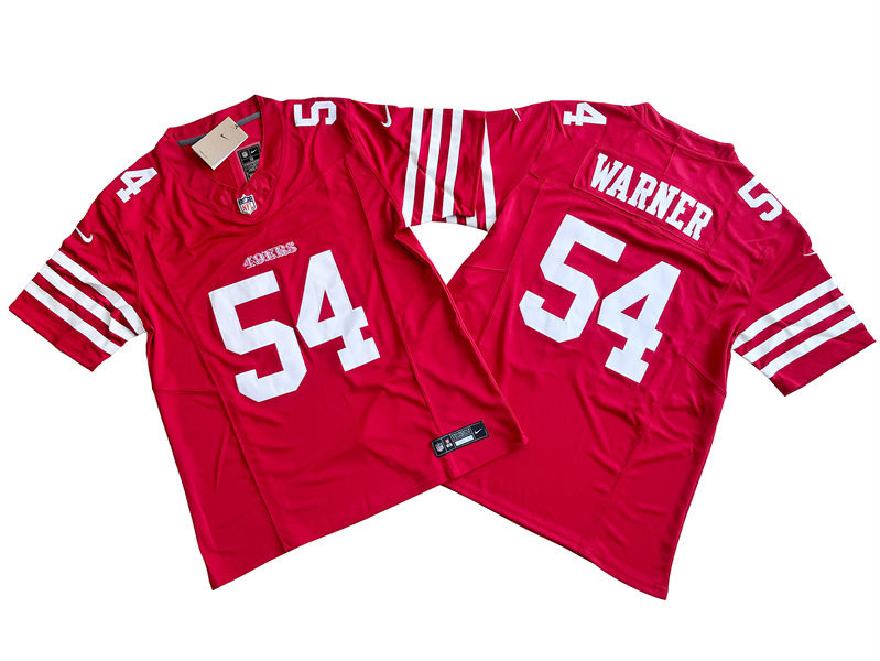 Men's San Francisco 49ers #54 Fred Warner Nike Scarlet F.U.S.E. Vapor Limited Jersey