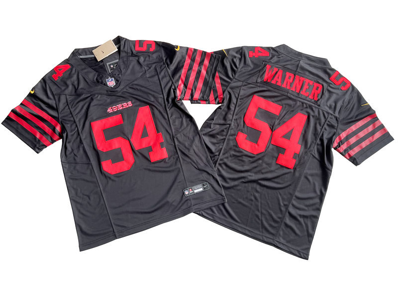 Mens San Francisco 49ers #54 Fred Warner Nike Black Alternate F.U.S.E. Vapor Limited Jersey
