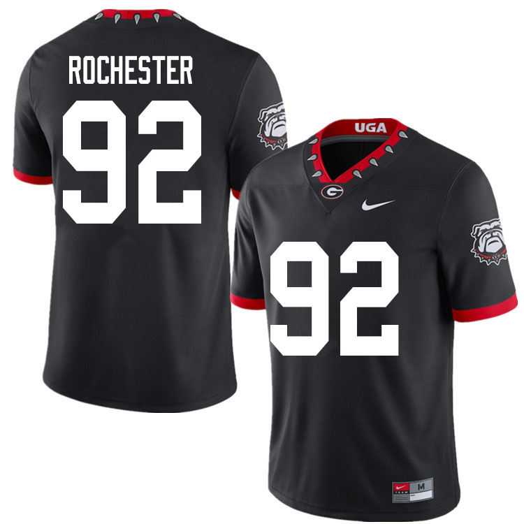 Men's Georgia Bulldogs #92 Julian Rochester Nike Black Alternate Mascot 100th Anniversary College Football Game Jersey