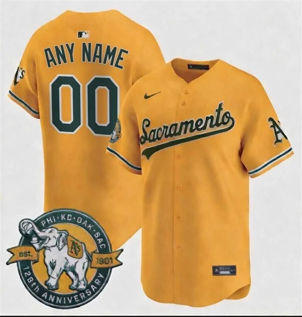 Athletics Custom Sacramento Gold Alternate Limited Jersey