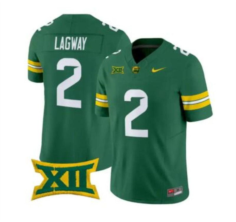 Baylor Bears #2 DJ Lagway 2026 Green Football Game Jersey