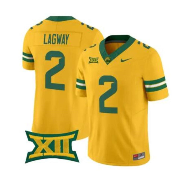 Baylor Bears #2 DJ Lagway 2026 Yellow Football Game Jersey