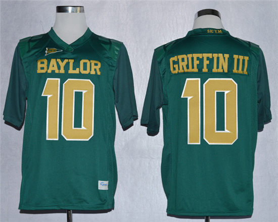 Men's Baylor Bears #10 Robert Griffin III 2011 Green Football Jersey