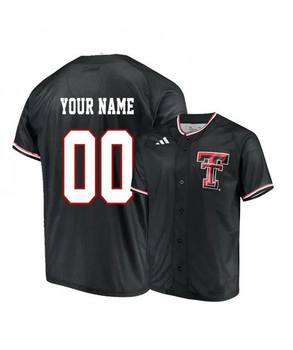 Texas Tech Red Raiders Custom Adidas Black Baseball Game Jersey