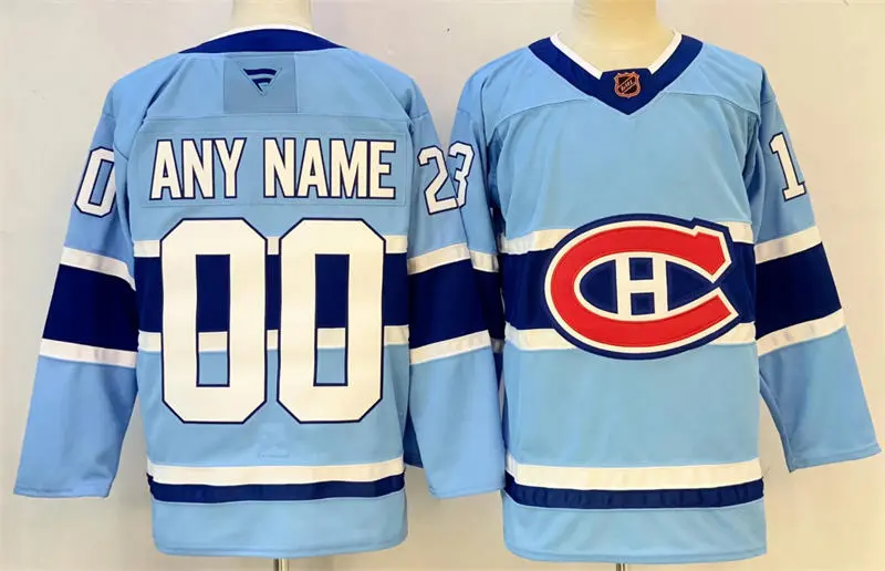 Men's Youth Montreal Canadiens Custom Blue 2022 Reverse Retro Primegreen Jersey