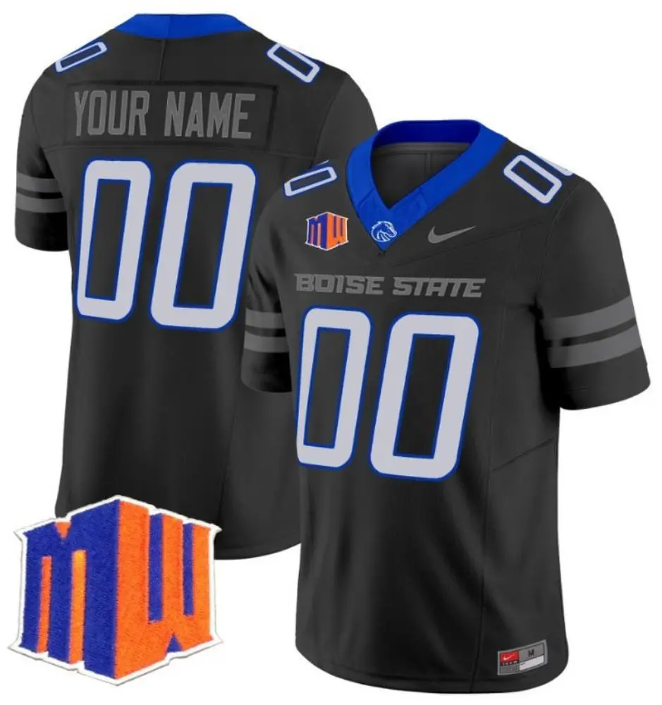Boise State Broncos Custom Nike 2025 Black Football Jersey