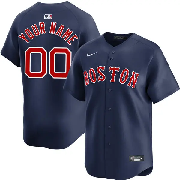 Boston Red Sox Custom Stitched Nike Alternate Navy Vapor Limited Jersey